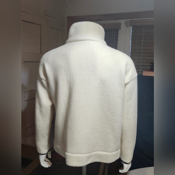 J. Crew Women's Ivory Fleece Sherpa Polartec Long Sleeve Full Zipper Jacket - XL - Picture 2 of 11